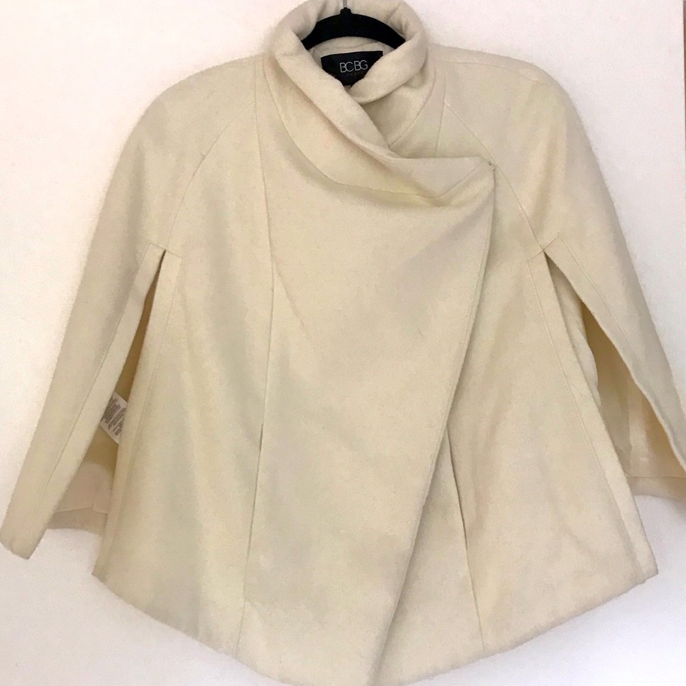 BCBG Paris Cape Coat in Cream